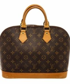 Hot Sale 🔥 Louis Vuitton Brown Monogram Canvas Alma PM Satchel Bag ⭐