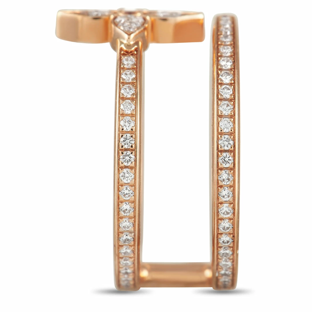 Brand new ⭐ Louis Vuitton Idylle Blossom 18K Rose Gold 0.56 ct Diamond Two Row Ring 💯 - Image 3