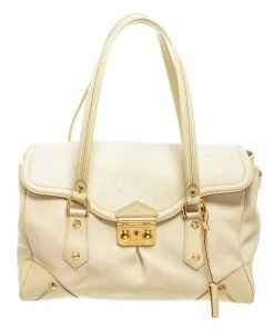 Cheapest 🎉 Louis Vuitton White Leather Le Absolu 👜 Handbag 😀