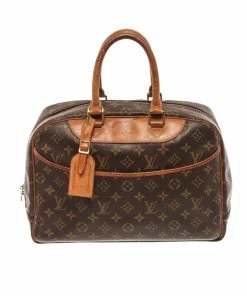 Flash Sale 🥰 Louis Vuitton Brown Monogram Canvas Deauville Satchel Bag 🔥