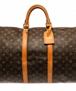 Top 10 ✨ Louis Vuitton Brown Monogram Canvas Keepall Bandouliere 50 Travel Bag 🌟