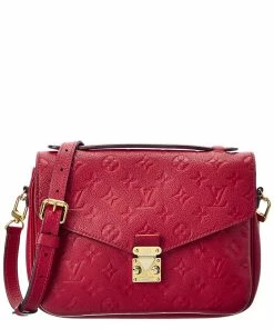 Discount 😀 Louis Vuitton Red Monogram Empreinte Leather Pochette Metis (Authentic Pre- 😀