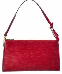 Promo 💯 Louis Vuitton Red Epi Leather Pochette Accessoires (Authentic Pre-Owned) 💯