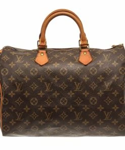 Budget 🛒 Louis Vuitton Brown Monogram Speedy 35 Satchel Bag 🔥
