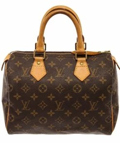 Hot Sale 😉 Louis Vuitton Brown Monogram Canvas Speedy 25 Satchel Bag 💯