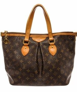 Top 10 🎁 Louis Vuitton Brown Monogram Palermo PM Shoulder Bag 🔥