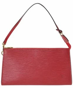 New ✔️ Louis Vuitton Castilian red Leather Pochette Accessoires 24 (Authentic Pre- 💯