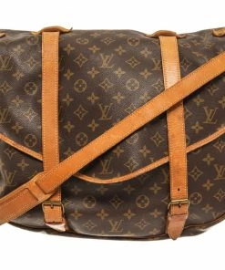 Outlet 😍 Louis Vuitton Brown Monogram Canvas Saumur 43 Shoulder Bag 🧨